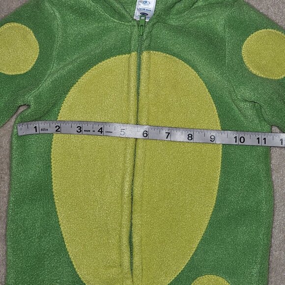 Old Navy Green Frog Fleece Halloween Costume Baby 12-18 Months Hooded Polka Dots - Picture 4 of 8